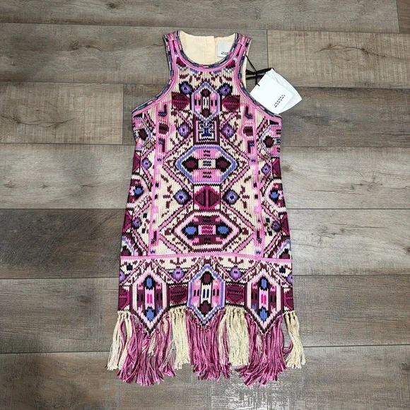 Isabel Marant Yasmine fringed embellished embroidered silk cotton mini dress - Picture 3 of 10
